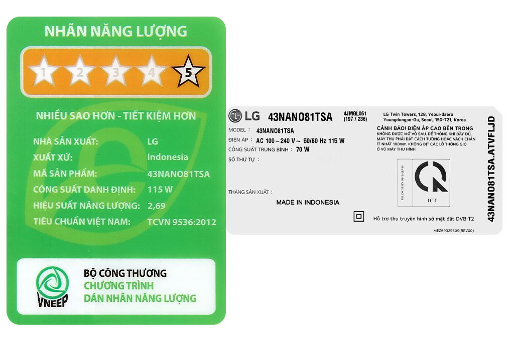Smart Tivi NanoCell LG AI 4K 43 inch 43NANO81TSA Màu Đen