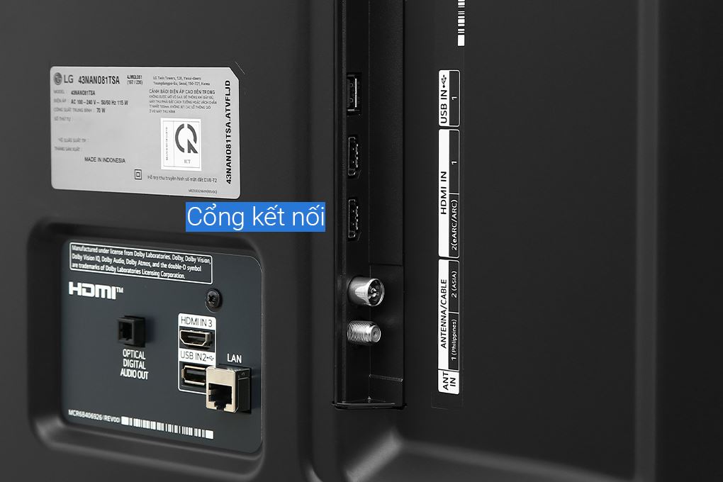 Smart Tivi NanoCell LG AI 4K 43 inch 43NANO81TSA Màu Đen