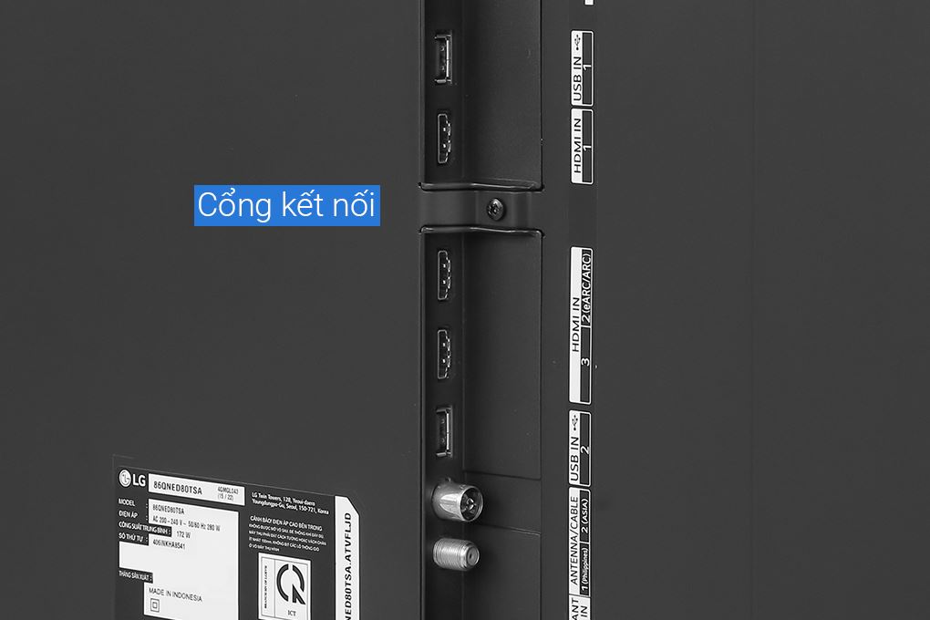 Smart Tivi QNED LG AI 4K 86 inch 86QNED80TSA Màu Đen