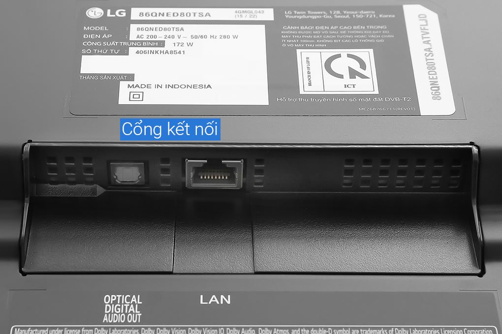 Smart Tivi QNED LG AI 4K 86 inch 86QNED80TSA Màu Đen