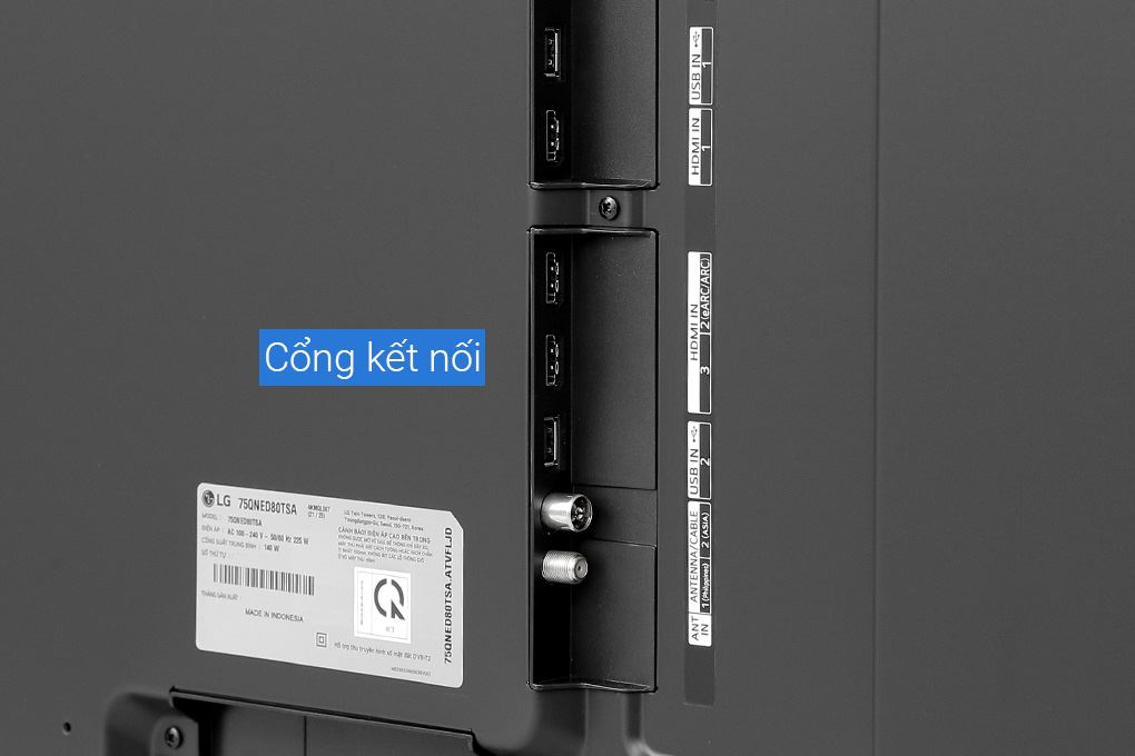 Smart Tivi QNED LG AI 4K 75 inch 75QNED80TSA Màu Đen