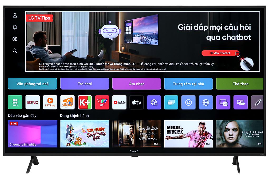 Smart Tivi QNED LG AI 4K 65 inch 65QNED80TSA Màu Đen