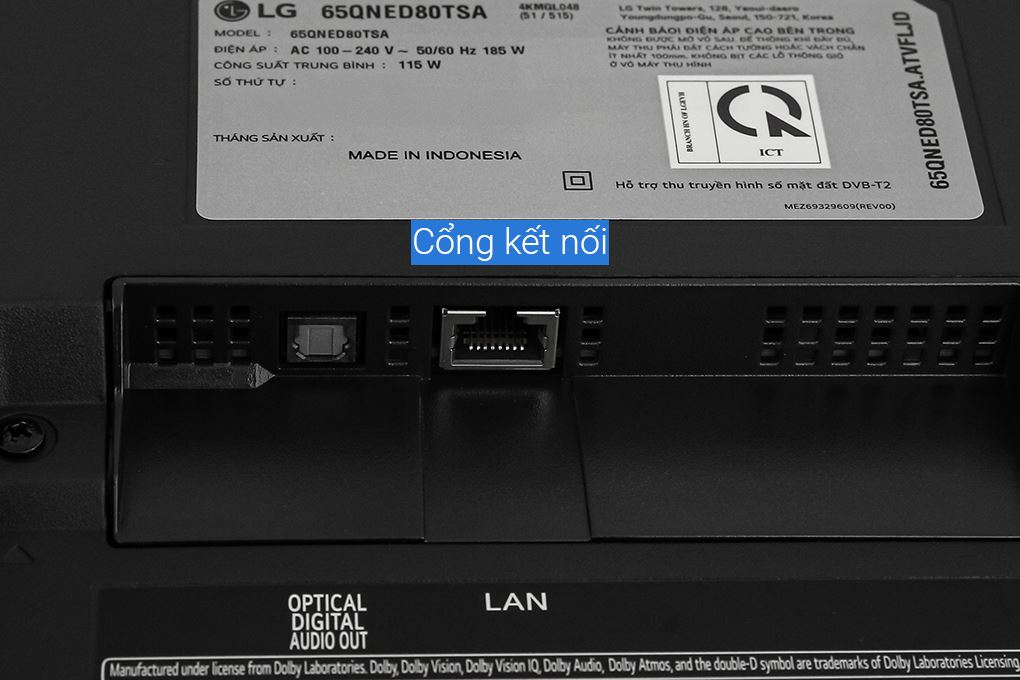 Smart Tivi QNED LG AI 4K 65 inch 65QNED80TSA Màu Đen