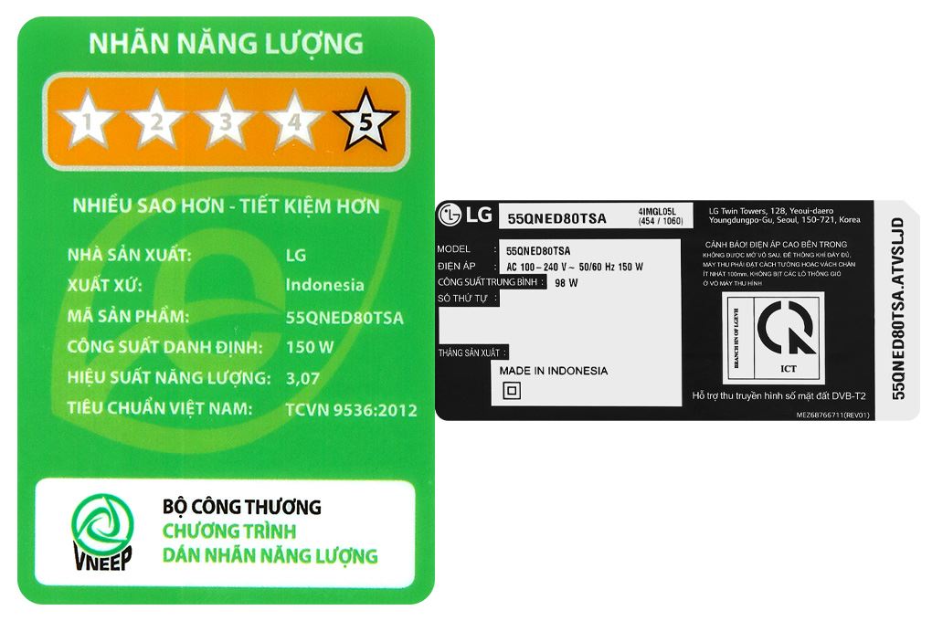 Smart Tivi QNED LG AI 4K 55 inch 55QNED80TSA Màu Đen