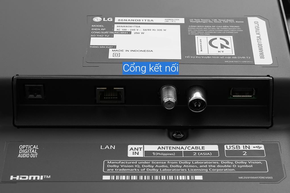 Smart Tivi NanoCell LG AI 4K 86 inch 86NANO81TSA Màu Đen