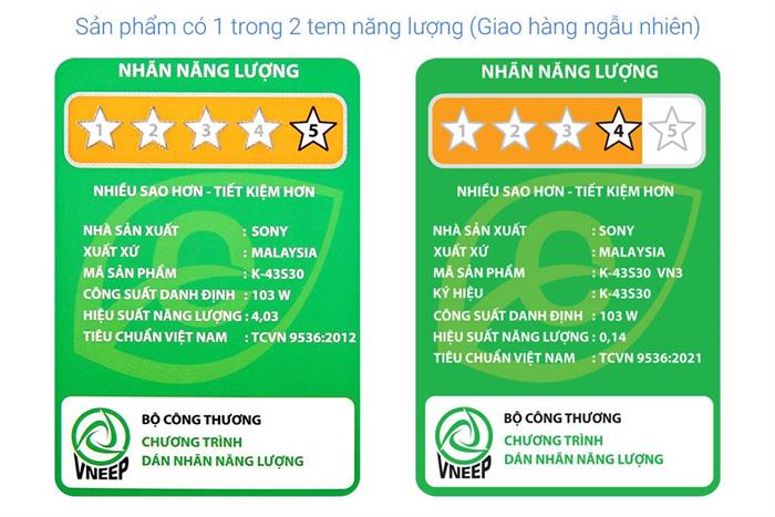 Google Tivi Sony 4K 43 inch K-43S30 Màu Đen