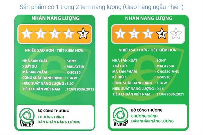 Google Tivi Sony 4K 50 inch K-50S30 Màu Đen