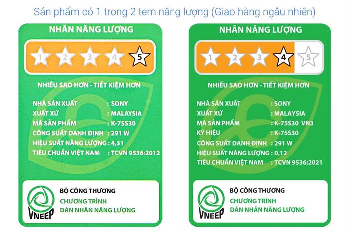 Google Tivi Sony 4K 75 inch K-75S30 Màu Đen