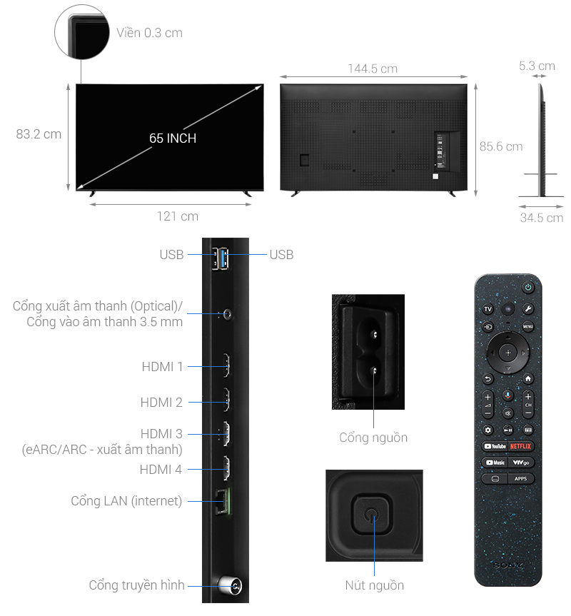 Google Tivi QLED Mini LED Sony 4K 65 inch K-65XR70