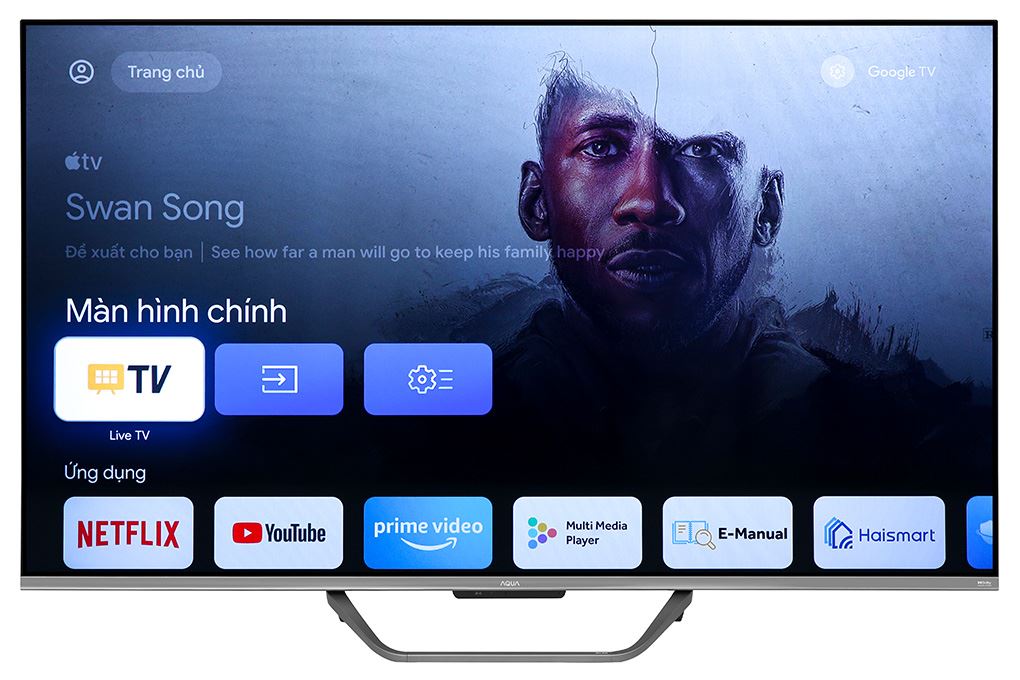 Google Tivi QLED Aqua 4K 55 inch AQT55S800UX Màu Đen