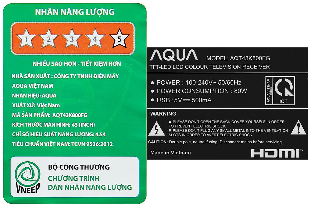 Android Tivi Aqua FHD 43 inch AQT43K800FG Màu Đen