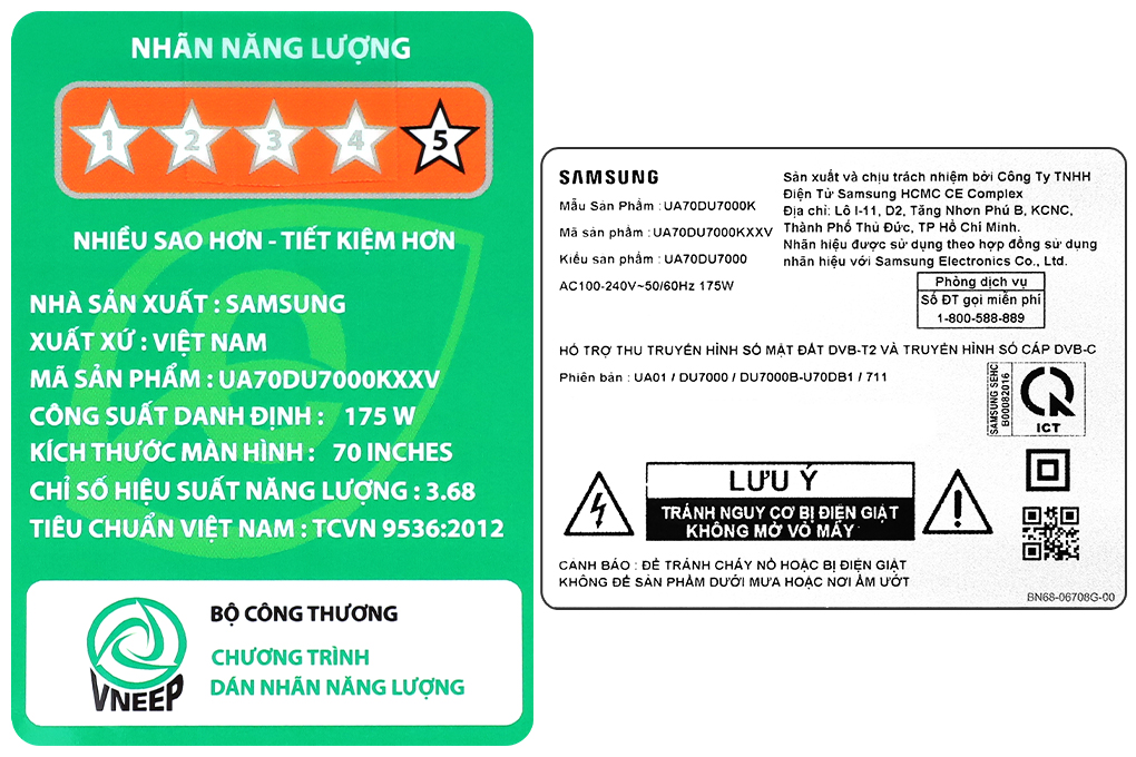 Smart Tivi Crystal UHD Samsung 4K 70 inch UA70DU7000 Màu Đen
