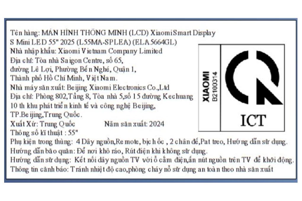 Màn hình thông minh Xiaomi 4K 55 inch Smart Display S ELA5664GL 2025 - 5