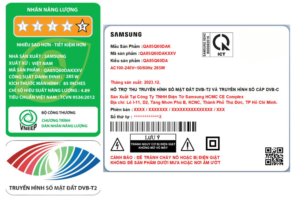 Smart Tivi QLED Samsung 4K 85 inch QA85Q60D Màu Đen