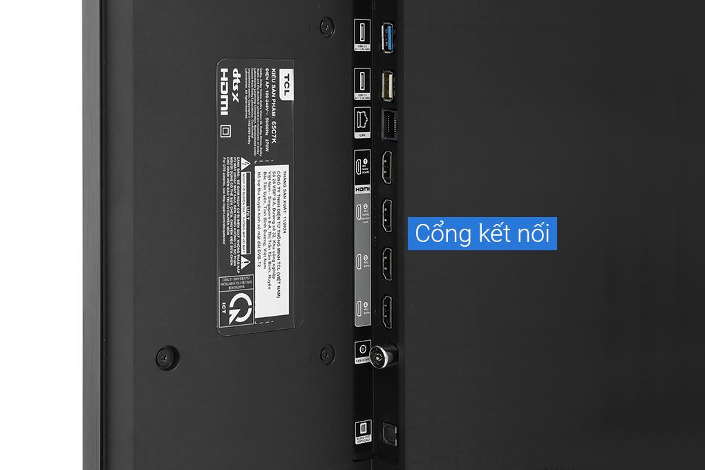 Google Tivi QD-Mini LED TCL AI 4K 65 inch 65C7K Màu Đen