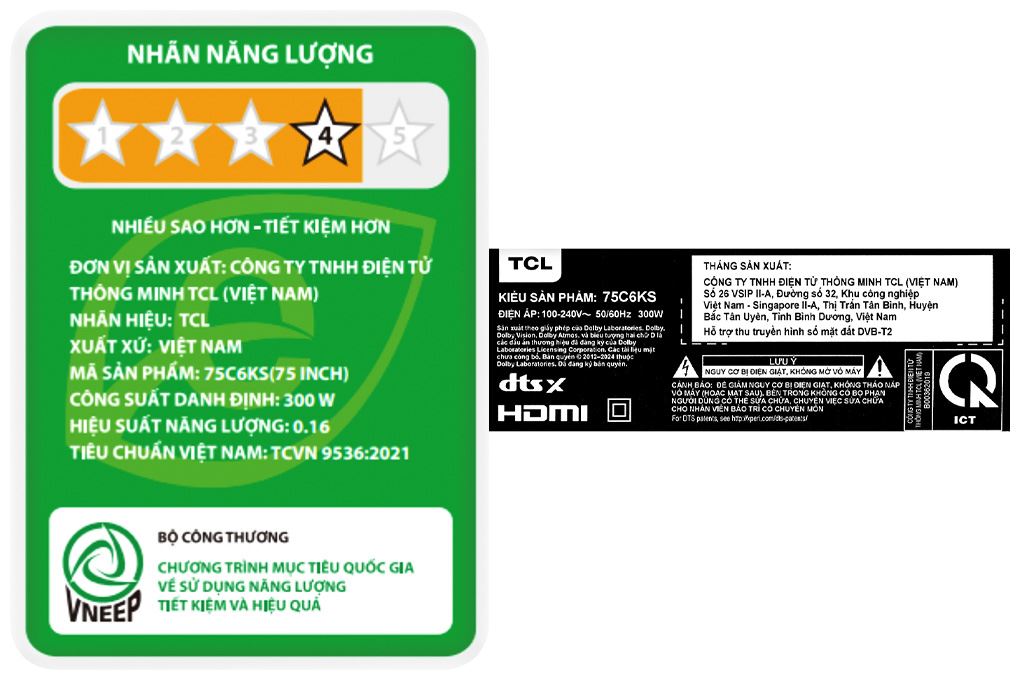 Google Tivi QD-Mini LED TCL AI 4K 75 inch 75C6KS Màu Đen