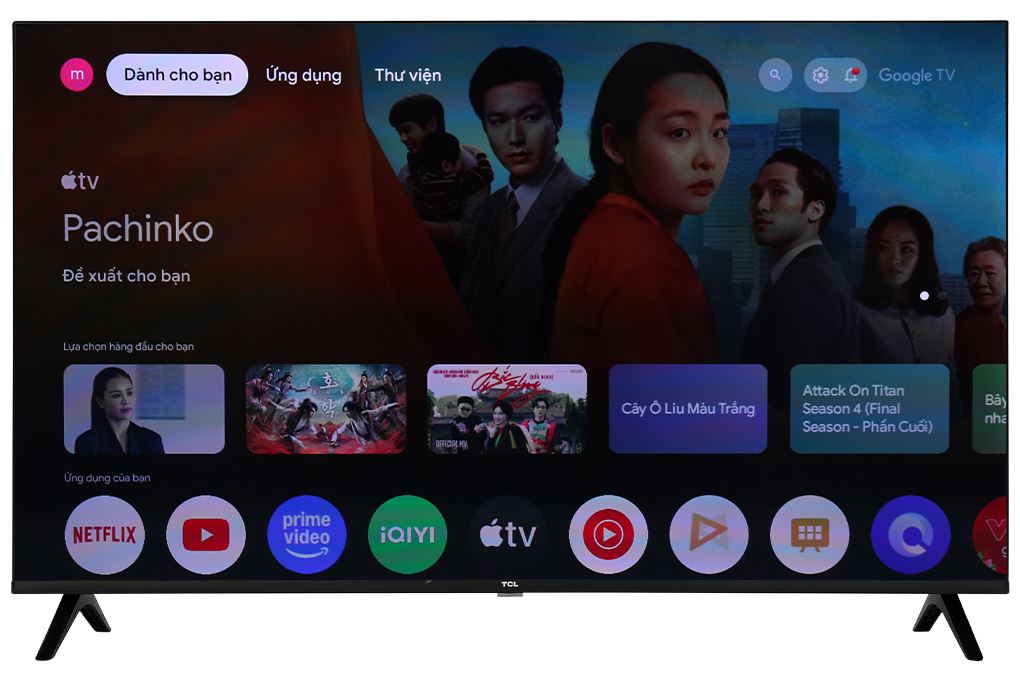 Google Tivi QLED TCL AI FHD 43 inch 43S5K Màu Đen