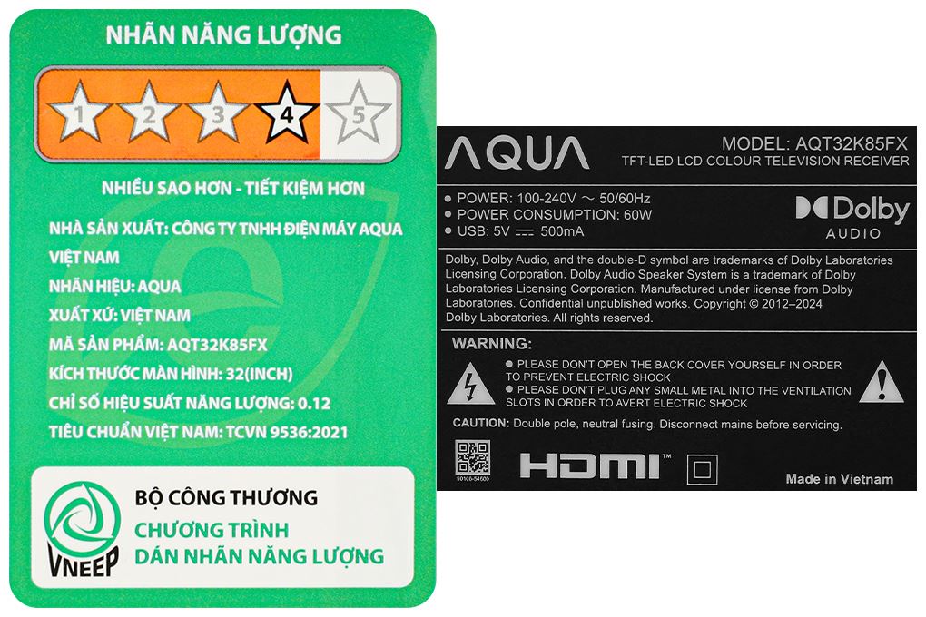 Google Tivi Aqua 32 inch AQT32K85FX Màu Đen