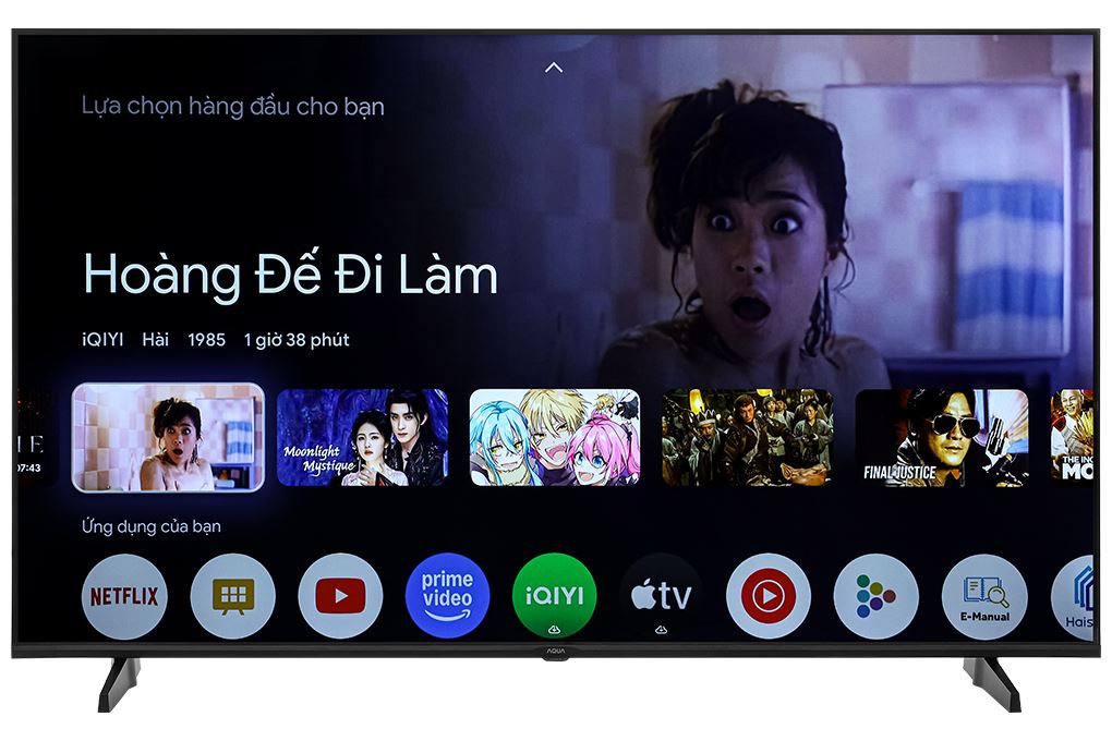 Google Tivi Aqua 4K 55 inch AQT55K85FUX Màu Đen