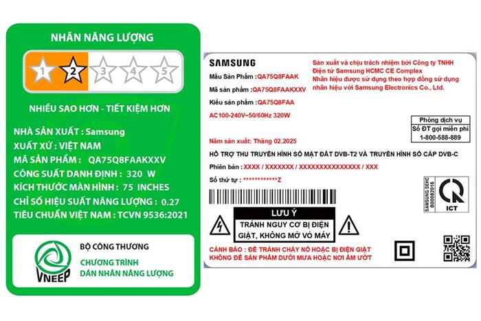 Smart Tivi QLED Samsung AI 4K 75 inch QA75Q8FA Màu Đen