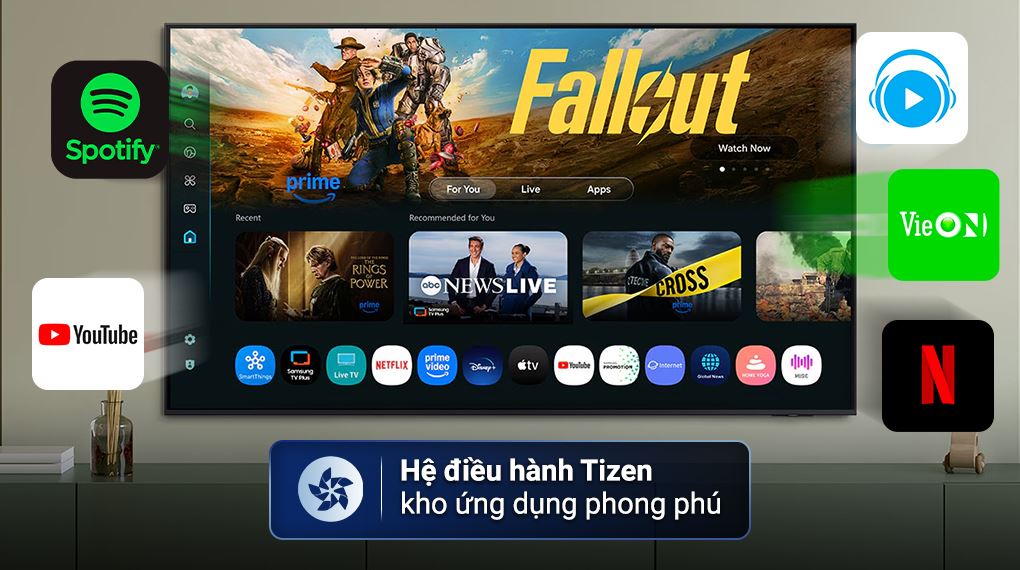 Hệ điều hành Tizen - Smart Tivi QLED Samsung AI 4K 65 inch QA65Q8FA
