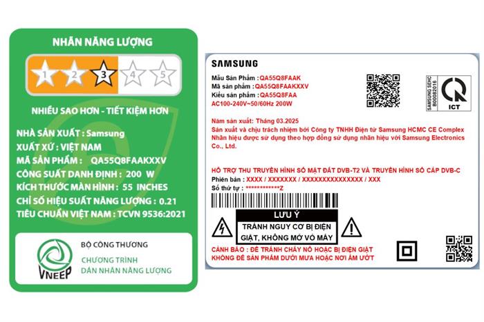 Smart Tivi QLED Samsung AI 4K 55 inch QA55Q8FA Màu Đen