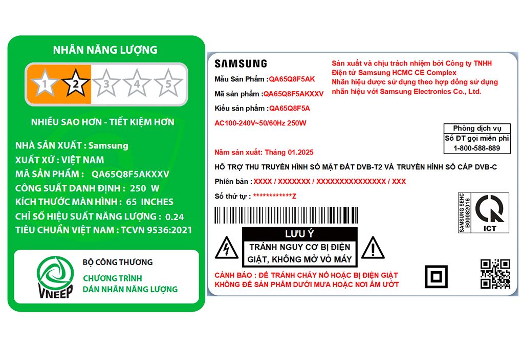 Smart Tivi QLED Samsung AI 4K 65 inch QA65Q8F5 Màu Đen