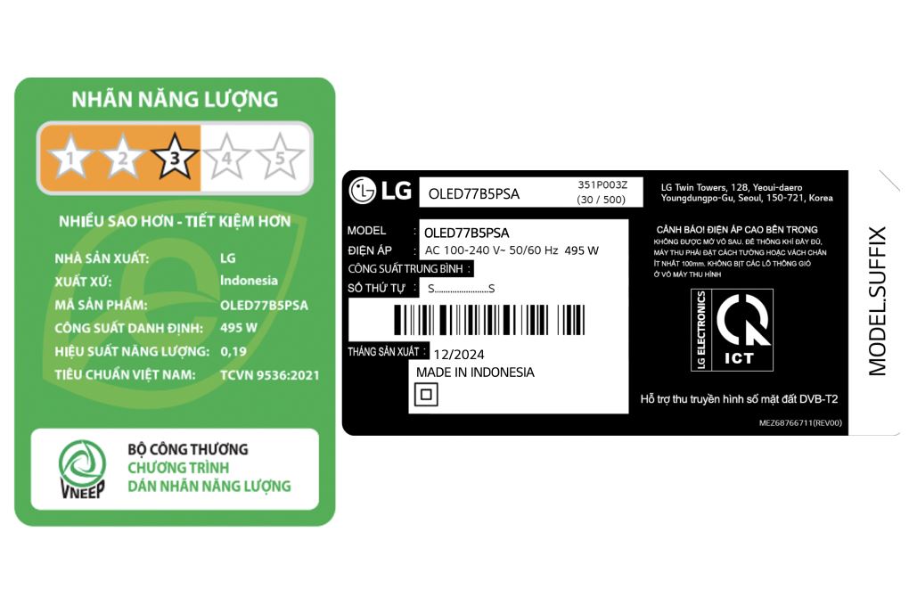 Smart Tivi OLED LG AI 4K 77 inch OLED77B5PSA Màu Đen