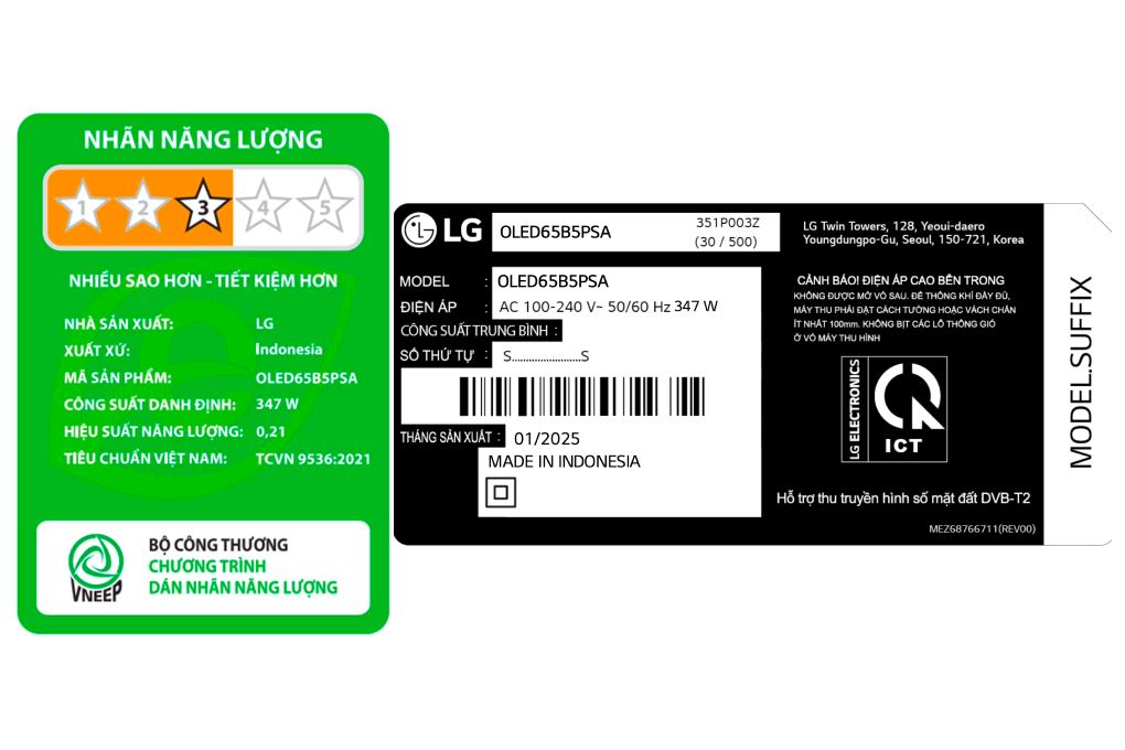 Smart Tivi OLED LG AI 4K 65 inch OLED65B5PSA Màu Đen
