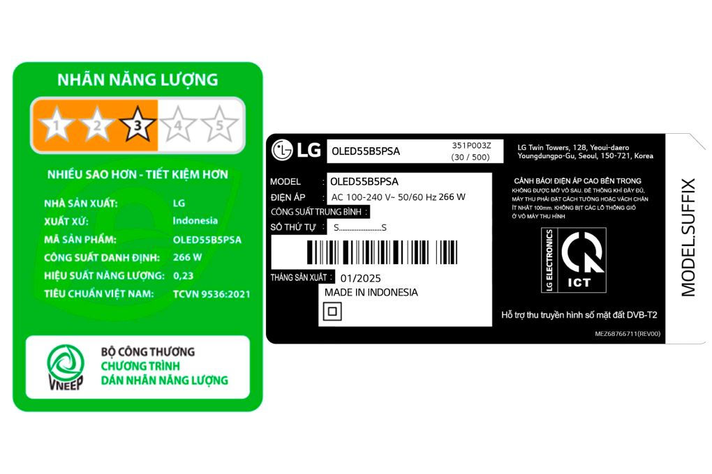 Smart Tivi OLED LG AI 4K 55 inch OLED55B5PSA Màu Đen