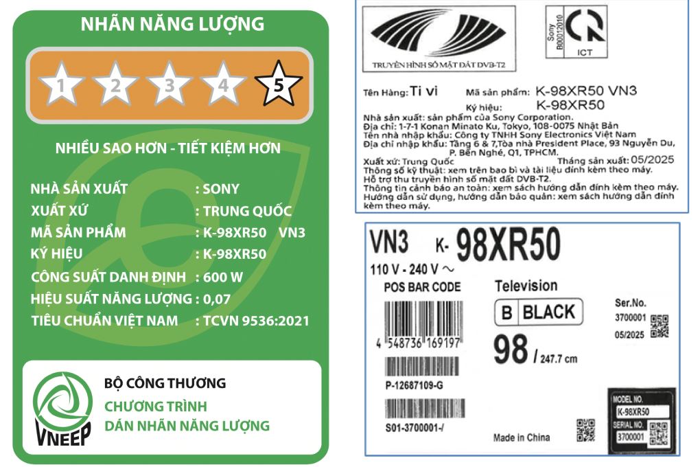 Google Tivi Mini LED Sony AI 4K 98 inch K-98XR50 - 12
