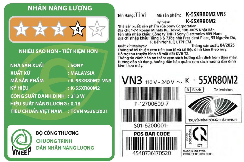 Google Tivi OLED Sony AI 4K 55 inch K-55XR80M2 Màu Đen