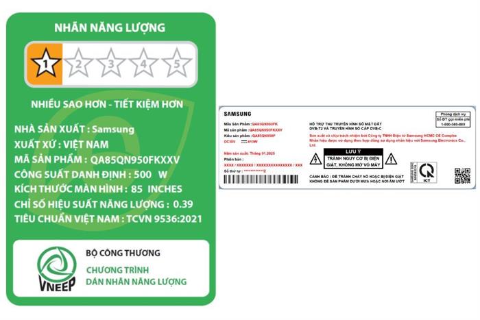 Smart Tivi Neo QLED Samsung AI 8K 85 inch QA85QN950F Màu Đen