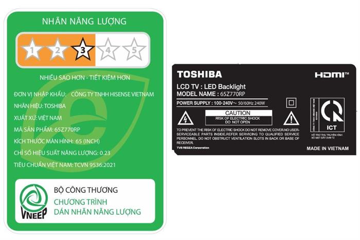 Smart Tivi Mini LED Toshiba AI 4K 65 inch 65Z770RP Màu Đen