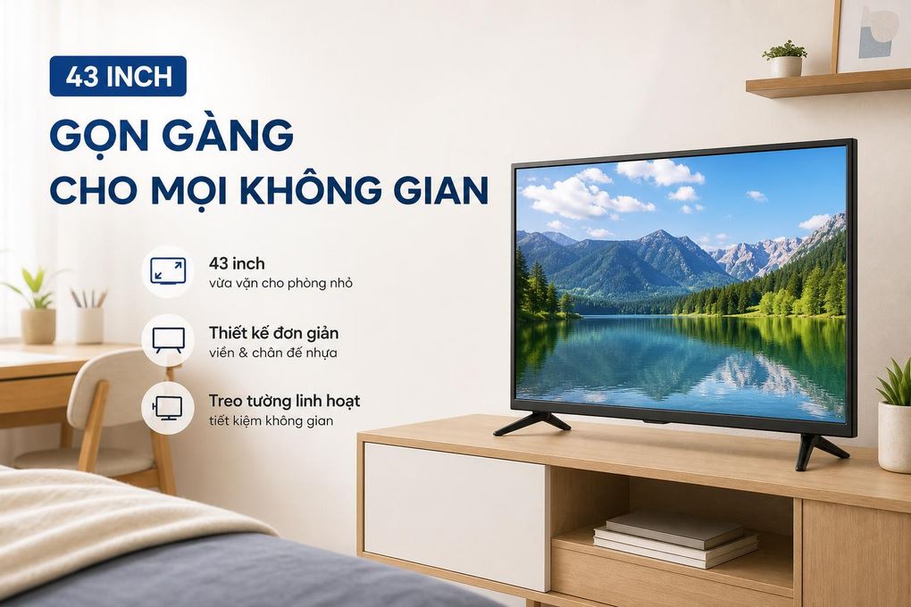 Smart Tivi Hisense 4K 43 inch 43A6Q Màu Đen