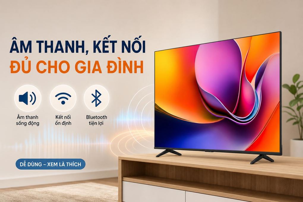Smart Tivi Hisense 4K 43 inch 43A6Q Màu Đen