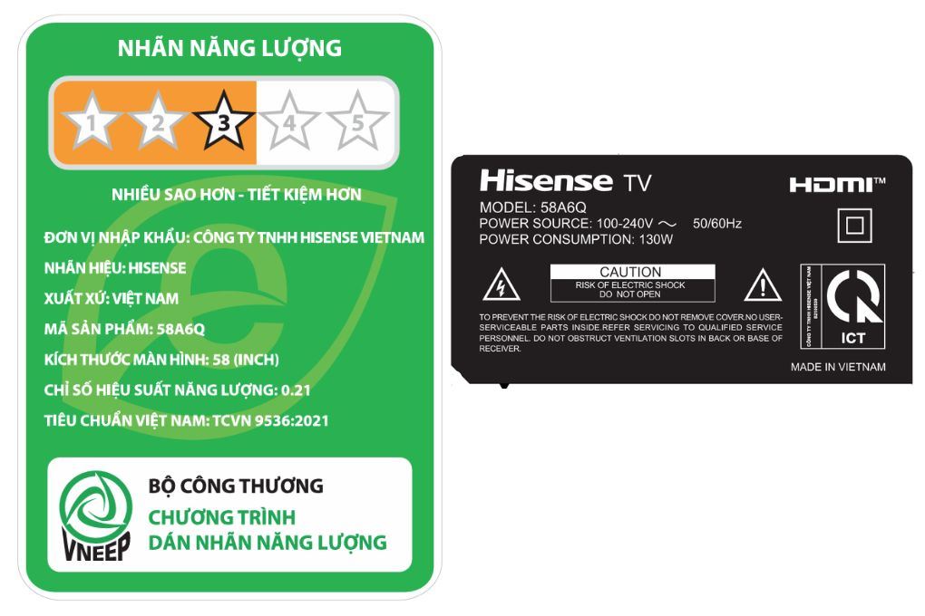 Smart Tivi Hisense 4K 58 inch 58A6Q Màu Đen