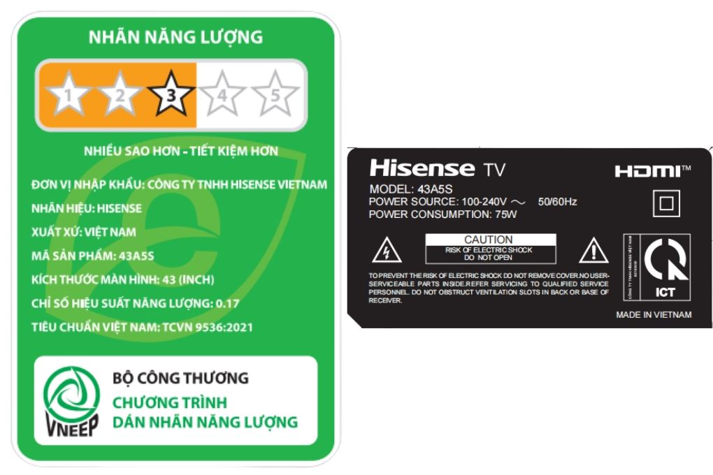 Smart Tivi Hisense FHD 43 inch 43A5S Màu Đen