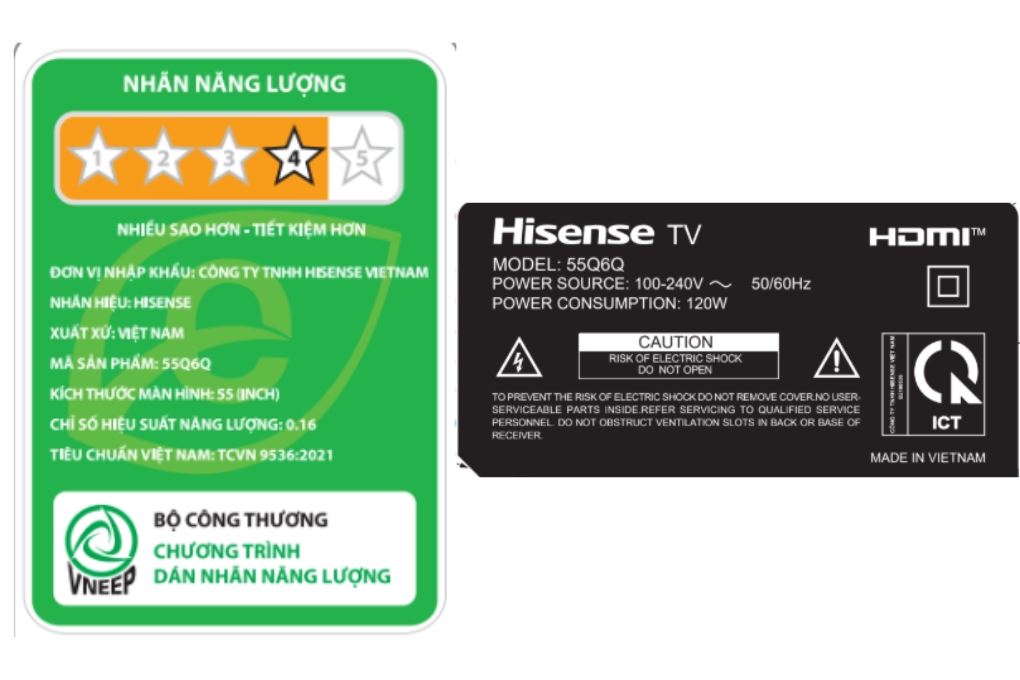 Smart Tivi QLED Hisense 4K 55 inch 55Q6Q Màu Đen
