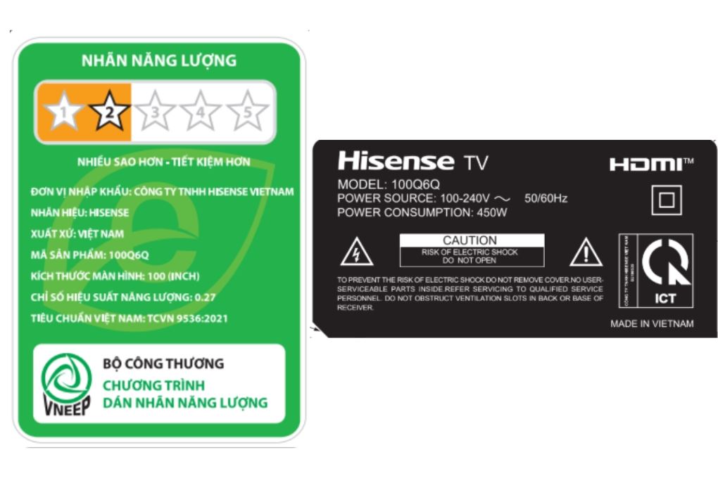 Smart Tivi QLED Hisense 4K 100 inch 100Q6Q Màu Đen