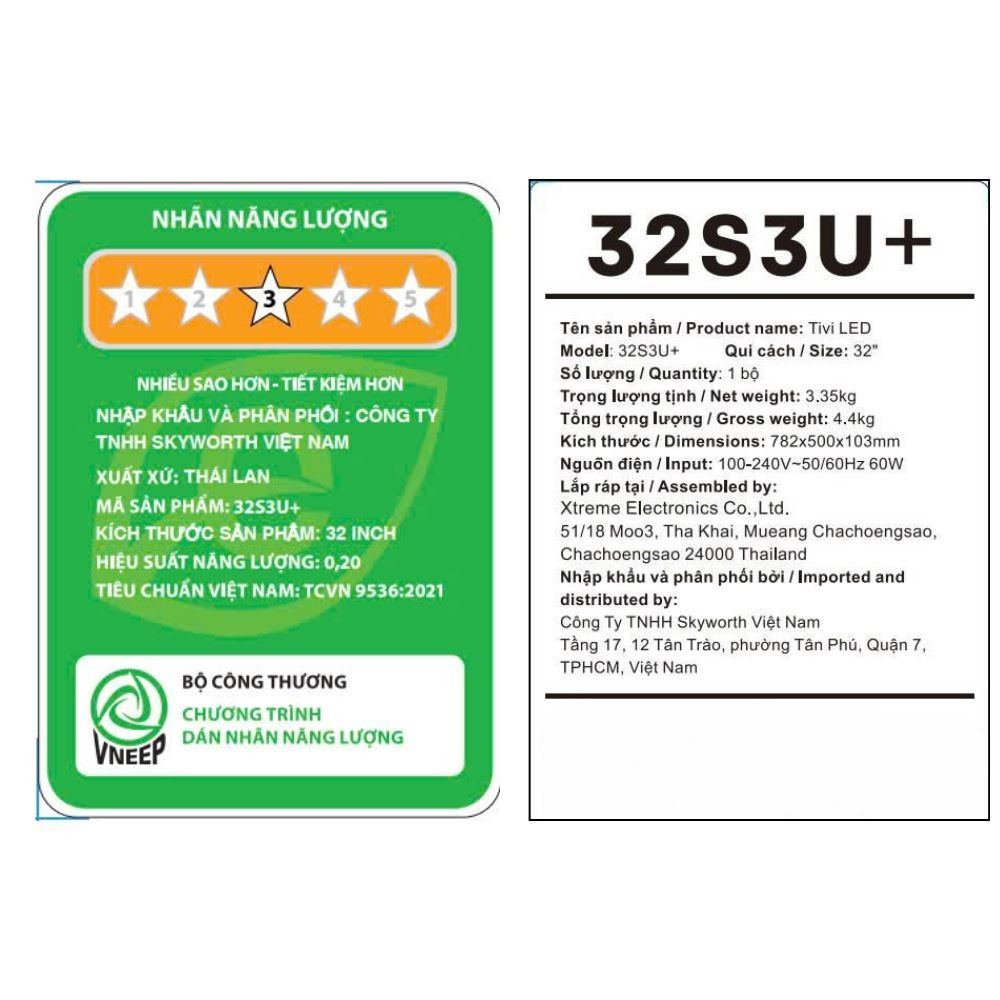 Smart Tivi Coocaa 32 inch 32S3U+ Màu Đen