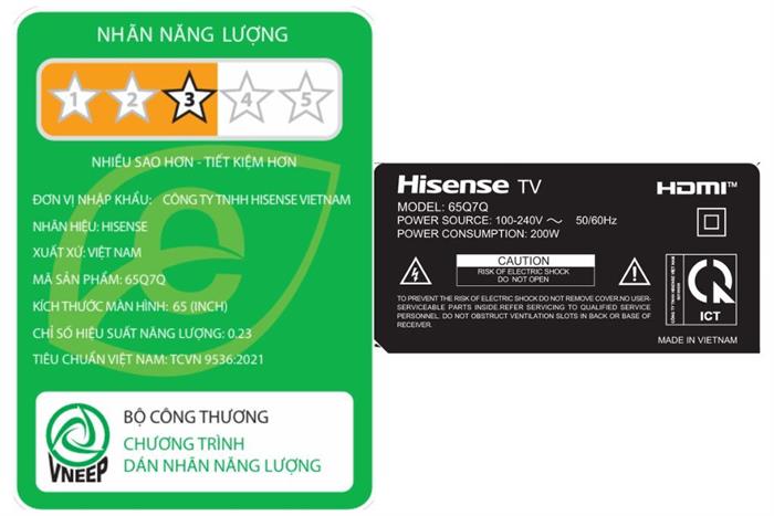 Smart Tivi QLED Hisense AI 4K 65 inch 65Q7Q Màu Đen