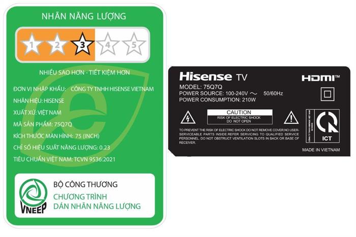 Smart Tivi QLED Hisense AI 4K 75 inch 75Q7Q Màu Đen