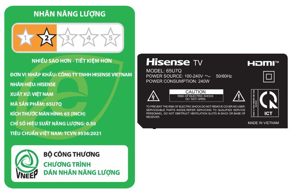 Smart Tivi ULED Hisense AI 4K 65 inch 65U7Q Màu Đen