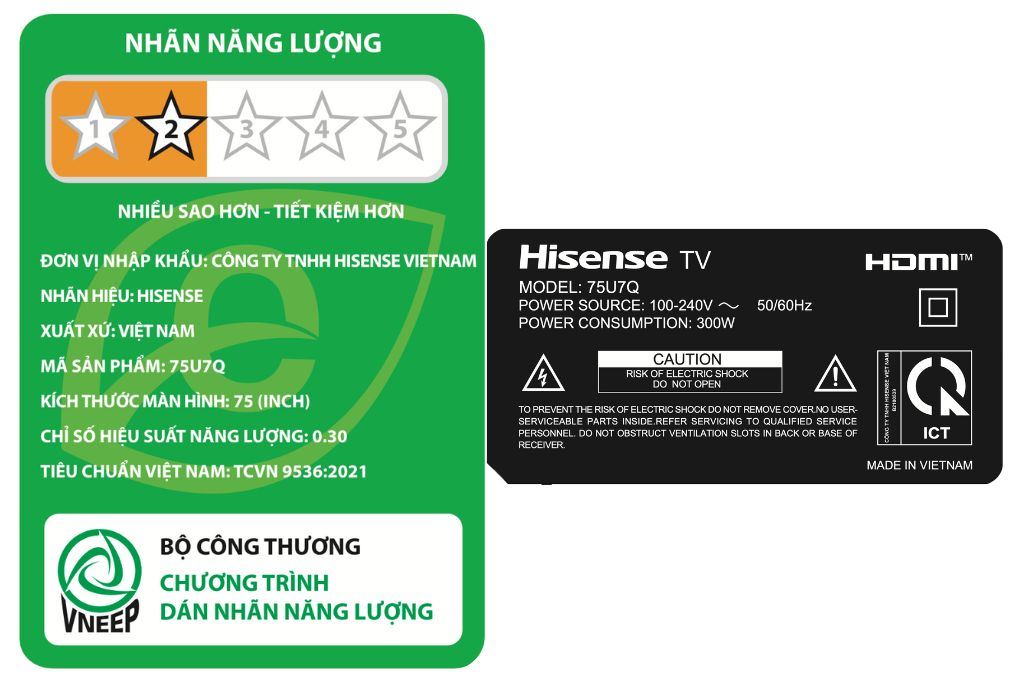 Smart Tivi ULED Hisense AI 4K 75 inch 75U7Q Màu Đen