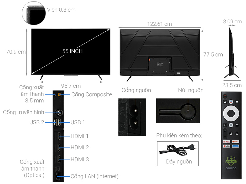 Google Tivi Coocaa 4K 55 inch 55Y84