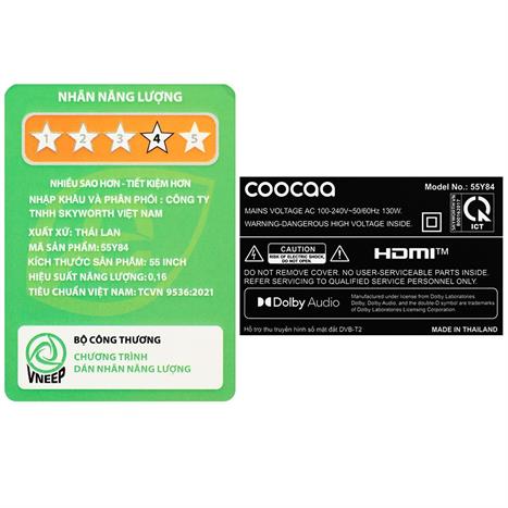 Google Tivi Coocaa 4K 55 inch 55Y84 Màu Đen