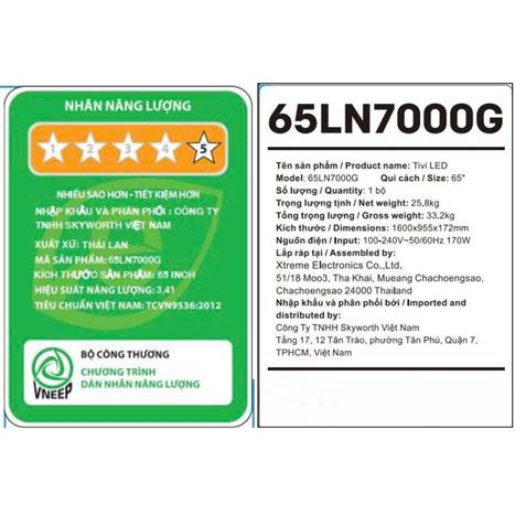 Google Tivi Coocaa 4K 65 inch 65LN7000G Màu Đen