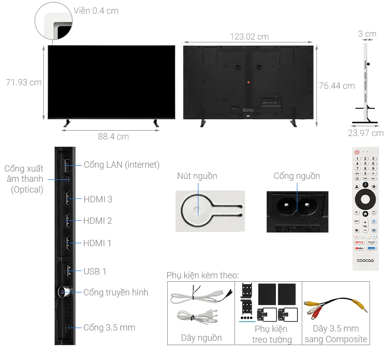 Google Tivi Coocaa 4K 55 inch 55LN7000G