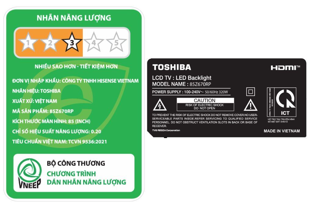Smart Tivi Mini LED Toshiba AI 4K 85 inch 85Z670RP Màu Đen